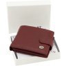 Маленький женский кошелек из натуральной кожи бордового цвета с блоком под карты ST Leather 1767457 - 8