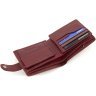 Маленький женский кошелек из натуральной кожи бордового цвета с блоком под карты ST Leather 1767457 - 4