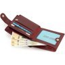 Маленький женский кошелек из натуральной кожи бордового цвета с блоком под карты ST Leather 1767457 - 6