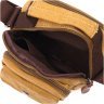 Маленькая мужская сумка-барсетка из плотного текстиля песочного цвета Vintage 2422222 - 4