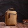 Маленькая мужская сумка-барсетка из плотного текстиля песочного цвета Vintage 2422222 - 8