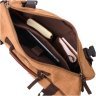 Просторный мужской рюкзак-трансформер из текстиля коричневого цвета Vintage 2422160 - 5