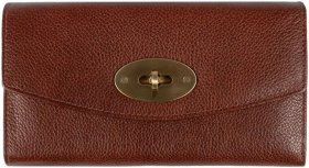 Жіночий коричневий гаманець із зернистої шкіри з поворотним замком Ashwood 69657