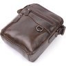 Практичная мужская сумка-барсетка из гладкой кожи темно-коричневого цвета Vintage (20824) - 3