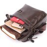 Практичная мужская сумка-барсетка из гладкой кожи темно-коричневого цвета Vintage (20824) - 6