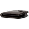Коричневое мужское портмоне из гладкой кожи с хлястиком на кнопке Vintage (2414925) - 7