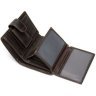 Коричневое мужское портмоне из гладкой кожи с хлястиком на кнопке Vintage (2414925) - 9