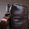 Коричневая кожаная сумка-планшет на плечо Vintage (14987) - 6