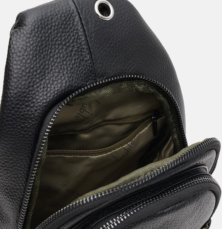 Мужской кожаный слинг-рюкзак классического дизайна с лямкой через плечо Borsa Leather (22094)