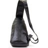 Черная мужская сумка-рюкзак вертикального типа из кожзама Vintage (20571) - 2