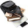 Черная мужская сумка-рюкзак вертикального типа из кожзама Vintage (20571) - 5