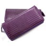 Пурпурный женский кошелек на молнии под много карточек H - Leather Accessories (17263) - 5