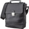 Черная мужская сумка-барсетка из винтажной кожи с клапаном SHVIGEL (11137) - 1