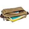 Наплечная текстильная сумка для ноутбука в цвете хаки Vintage (20188) - 4