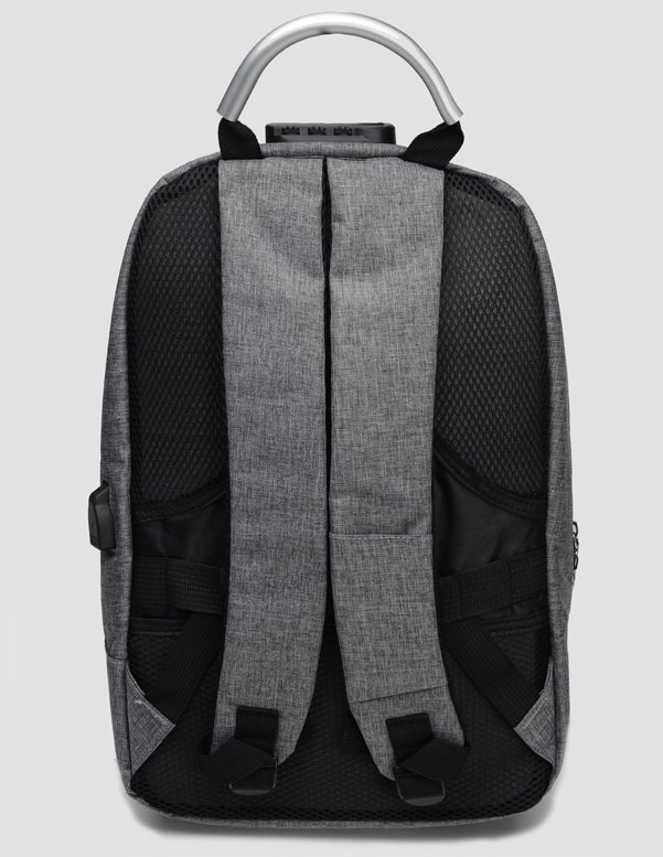 Мужской рюкзак черного-серого цвета из полиэстера Monsen (21430)