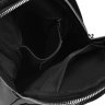 Мужской кожаная сумка-рюкзак через плечо из износостойкой кожи черного цвета Borsa Leather (19383) - 8