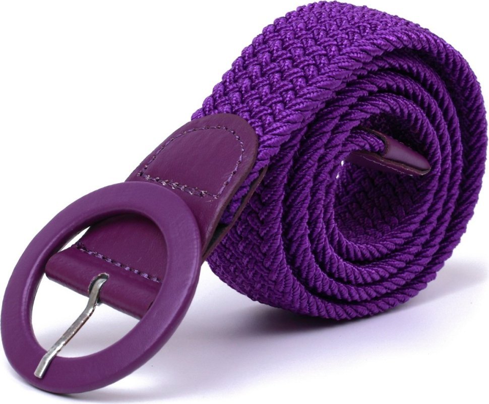 Текстильный женский ремень фиолетового цвета Vintage (2420816)