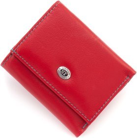Маленький женский кошелек из натуральной кожи красного цвета ST Leather 1767258