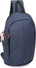 Текстильная мужская сумка-рюкзак синего цвета с одной лямкой Monsen (22114)