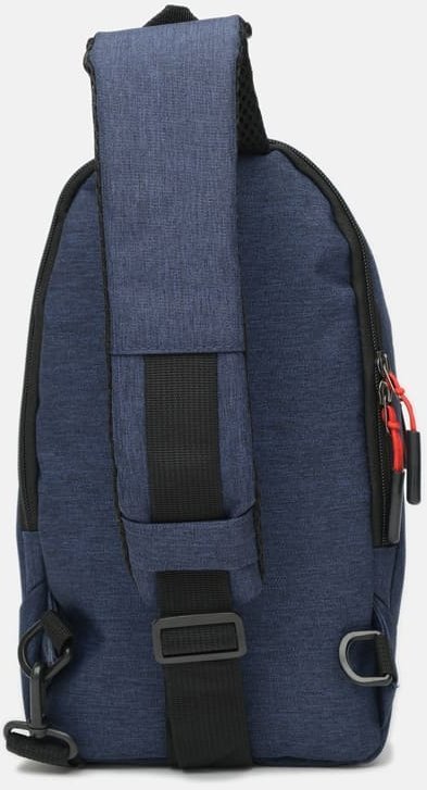 Текстильная мужская сумка-рюкзак синего цвета с одной лямкой Monsen (22114)