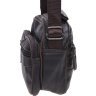 Маленькая темно-коричневая мужская сумка-барсетка из натуральной кожи Keizer (22066) - 4