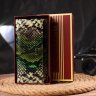 Разноцветный горизонтальный женский кошелек из натуральной кожи с тиснением под змею CANPELLINI (2421650) - 8