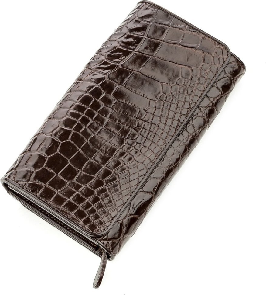 Мужской кошелек-клатч на магните из кожи крокодила CROCODILE LEATHER (024-18589)