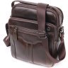 Качественная мужская сумка-барсетка из темно-коричневой натуральной кожи Vintage (20825) - 1