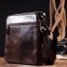 Качественная мужская сумка-барсетка из темно-коричневой натуральной кожи Vintage (20825) - 8