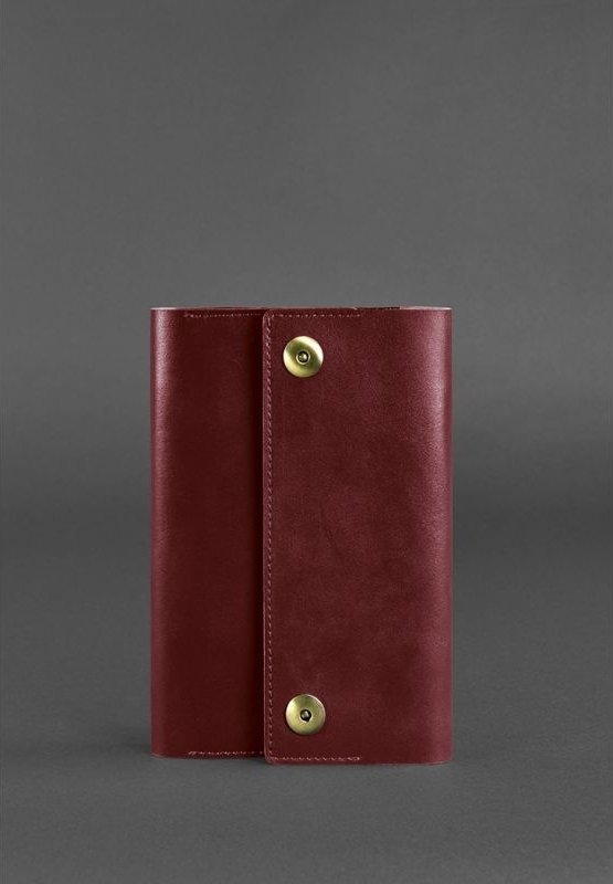 Кожаный блокнот (Софт-бук) формата А5 в бордовом цвете - BlankNote (42059)