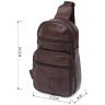 Сумка - рюкзак мужская через одно плечо коричневого цвета VINTAGE STYLE (14986) - 10