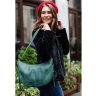 Женская сумка зеленого цвета из качественной кожи BlankNote Круассан (12648) - 2