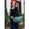 Женская сумка зеленого цвета из качественной кожи BlankNote Круассан (12648) - 8