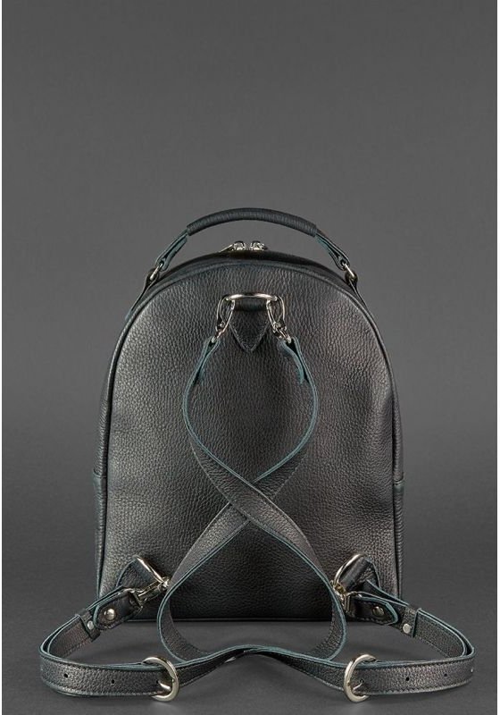 Мини-рюкзак черного цвета из зернистой кожи высокого качества BlankNote Kylie (12838)