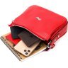 Красная женская сумка-кроссбоди из натуральной кожи на молнии KARYA (2420845) - 7