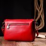 Красная женская сумка-кроссбоди из натуральной кожи на молнии KARYA (2420845) - 9