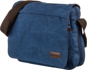 Синя текстильна сумка для ноутбука через плече Vintage (20189)