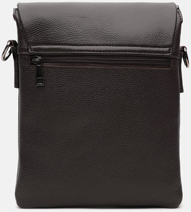 Коричневая мужская сумка на плечо из натуральной кожи с клапаном Borsa Leather (21316)