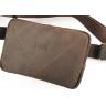 Кожаная мужская сумка на пояс коричневого цвета VATTO (11801) - 5