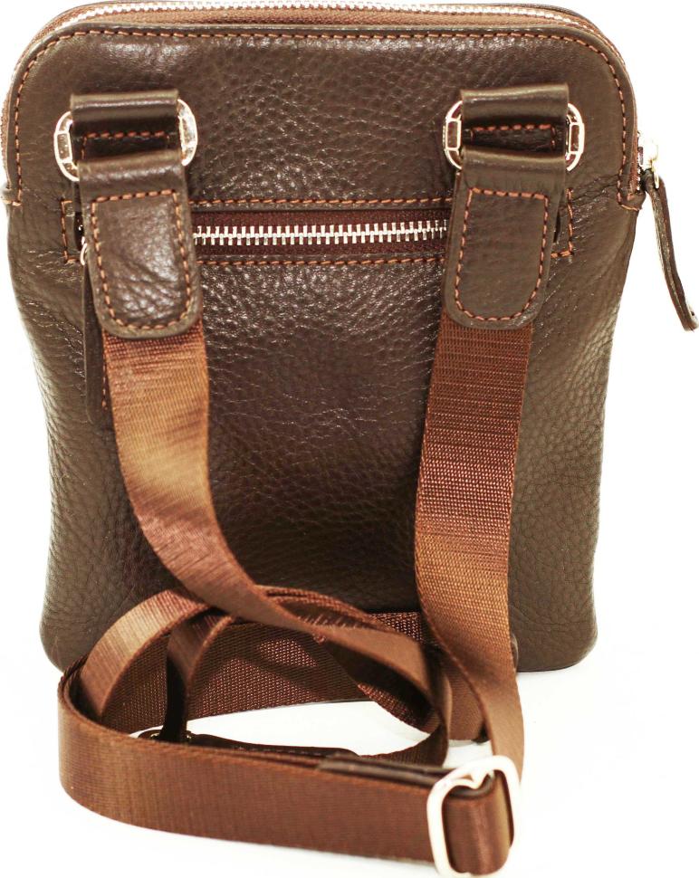  Коричневая мужская сумка из натуральной фактурной кожи VATTO (12100)