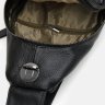 Черный мужской кожаный слинг-рюкзак через плечо Keizer (22096) - 5