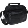 Мужская черная сумка-барсетка горизонтального типа из натуральной кожи Keizer (22065) - 1