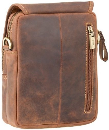 Плечевая мужская сумка из натуральной кожи коричневого цвета с винтажным эффектом Visconti Jules 69059