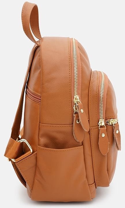Маленький женский кожаный рюкзак коричневого цвета Keizer (59159)