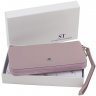 Фирменный женский кошелек темно-розового цвета из прочной кожи ST Leather (15386) - 6