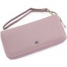 Фирменный женский кошелек темно-розового цвета из прочной кожи ST Leather (15386) - 3