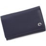 Темно-синий кошелек из натуральной кожи для карт и монет ST Leather (15610) - 1