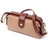 Бежевая женская сумка-клатч из натуральной кожи с хлястиком на магните Vintage 2422423 - 1