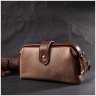 Бежевая женская сумка-клатч из натуральной кожи с хлястиком на магните Vintage 2422423 - 7