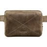 Кожаная сумка на пояс темно-коричневого цвета на молнии BlankNote Dropbag Mini (12630) - 1